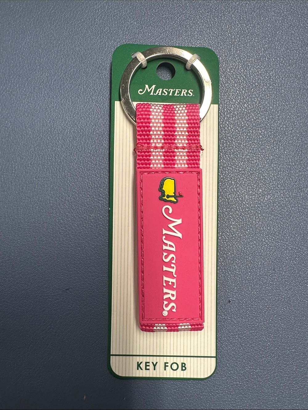Masters Pink Key Fob with Yellow Logo